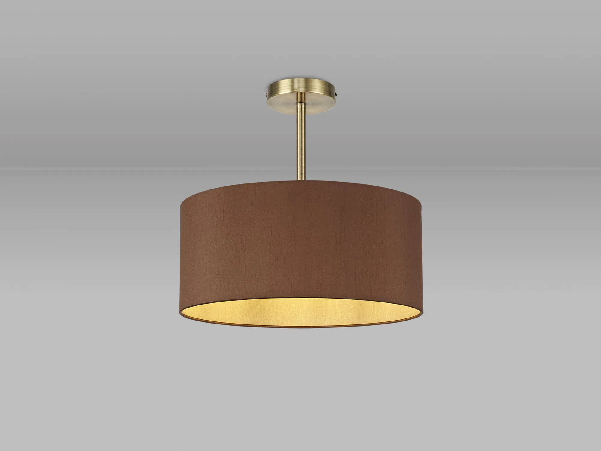 Baymont 40cm Semi Flush 1 Light Antique Brass, Raw Cocoa/Grecian Bronze DK0170  Deco Baymont